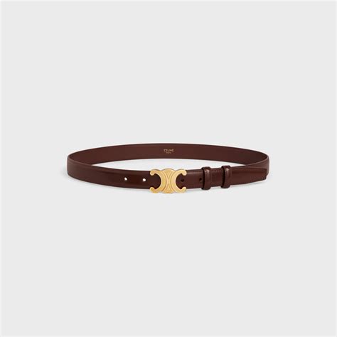 celine belt chestnut|Celine taurillon triomphe belt.